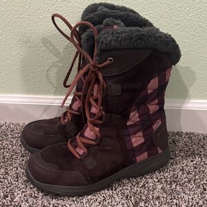 Columbia Women's Burgundy and Pink Winter Boots Size 9